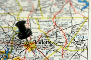 Charlotte North Carolina on a Map